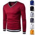 thumbnail image 1 of Zedker Pullover for Mens V Neck Sweatshirt Fall Winter Slim Fit Sweat Shirts Casual Long Sleeve Knitted Jumper Ribbed Sweater, 1 of 8