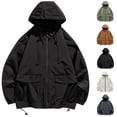 thumbnail image 1 of Zedker Rain Jacket for Women Lightweight Waterproof Coated Hooded Jacket Light Windbreaker Raincoat Jacket, 1 of 5