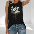 thumbnail image 1 of Zedker Shirts for Women Sunflower or Flower Graphic Tank Top Casual Sleeveless Round Neck Summer Tee Black Plus S, 1 of 3
