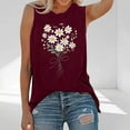 thumbnail image 1 of Zedker Shirts for Women Sunflower or Flower Graphic Tank Top Casual Sleeveless Round Neck Summer Tee Red Plus L, 1 of 3