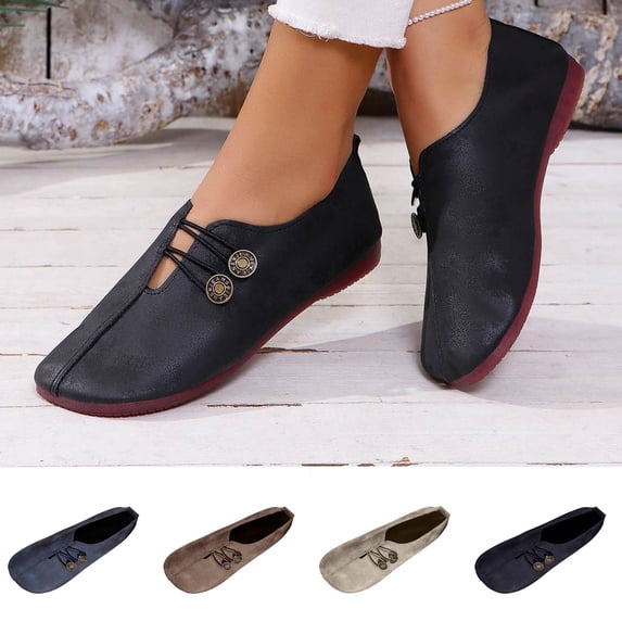 Zedker Shoes for Women Fashionable Versatile Plus-Size Lightweight Flat Shoes Spring/Summer Style Trendy Comfortable Shoes Blue 36