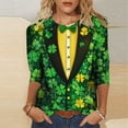 thumbnail image 1 of Zedker St Patty's Day Shirt Women 2026 Casual Plus Size 3/4 Sleeve Irish Clover Shirts Funny Saint Patrick's Tunic Tops, 1 of 5