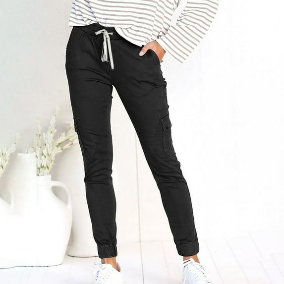Zedker Tall Pants For Women Long High Waisted Trousers Women Women Fashion Sexy Pants Multi-Pocket Shrinkage Casual Pants