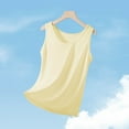 thumbnail image 1 of Zedker Tank Tops for Women Neck Sleeveless Silk Satin Camisole Basic Blouses Business Casual Outfits Yellow Plus XL, 1 of 5