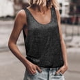 thumbnail image 1 of Zedker Tank Tops for Women V Neck Sleeveless Sequin Satin Silk Sparkly Summer Basic Dressy Casual Blouses Black Plus L, 1 of 8
