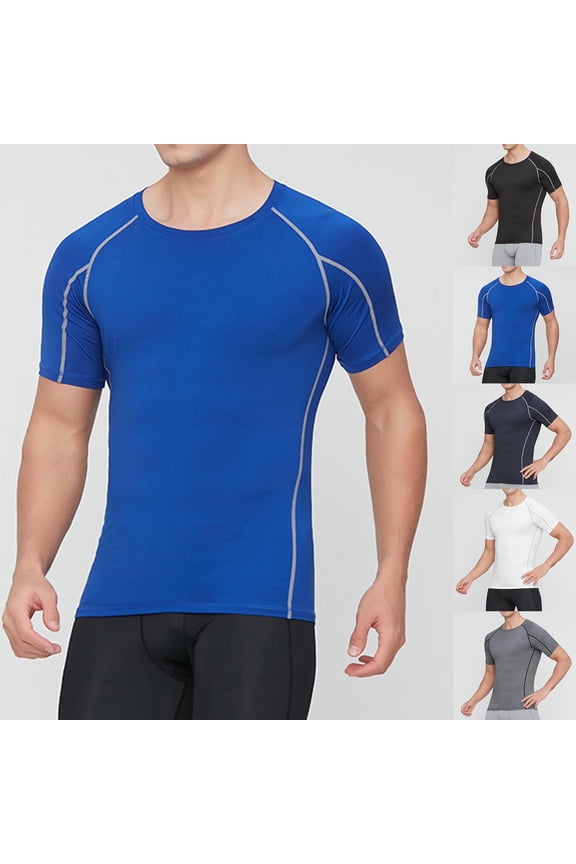 Tops for Mens Rash Guard Short Sleeves UPF 50+ UV Sun Protection Quick Drying Compression Swim Shirts