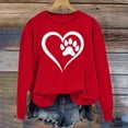 thumbnail image 1 of Zedker Valentine's Day Long Sleeve Sweatshirts for Women Heart Print Sweater Long Sleeve Pullover Sweatshirt Casual Crewneck Soft Shirts Red L, 1 of 6