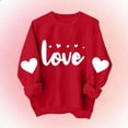 thumbnail image 1 of Zedker Valentine's Day Sweatshirts for Women Love Heart Graphic Pullover Crewneck Long Sleeve Tops Valentine's Day Sweatshirt, 1 of 5