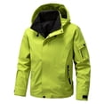 thumbnail image 1 of Zedker Waterproof Jackets for Men Men's Oversized Hooded Workwear with Multiple Pockets Outdoor Hiking Climb Coat Green L, 1 of 8