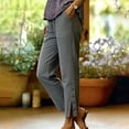 thumbnail image 1 of Zedker Wide Leg Beach Pants for Womens 100% Cotton Elastic Waist Lightweight Casual Flowy Palazzo Lounge Trousers with Pockets Black L, 1 of 7