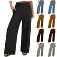 thumbnail image 1 of Zedker Wide Leg Pants for Women Flowy High Waisted Lounge Pants Loose Fit Casual Yoga Palazzo Pants with Pockets, 1 of 8