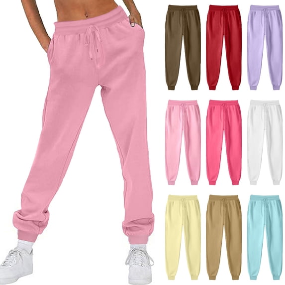 Zedker Wide Leg Sweatpants Women Fleece Sweat Pants Fall Spring Clothes Baggy Jogger Sweatpant with Pockets 2026 WineM