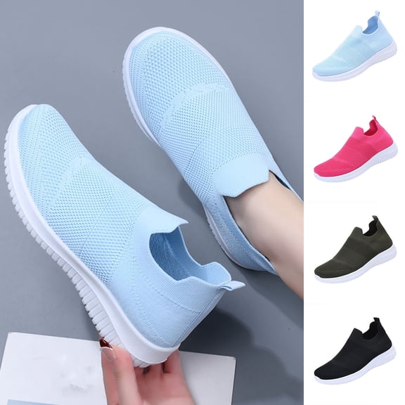 Zedker Wide Toe Box Shoes Women Hands Free Wide Walking Shoes Ultra Light Tennis Breathable Wide Width Running Sneakers Athletic Gym Workout Trainers Light Blue 37