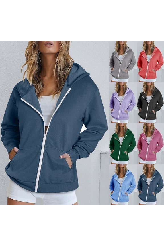 Winter Coats For Women Plus Size Winter Warm Loose Full Zip Up Cropped Jacket with Pockets Petite Black L