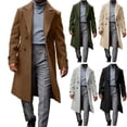 thumbnail image 1 of Zedker Winter Coats for Mens Double Breasted Trench Coat Notched Lapel Long Peacoat Classic Casual Winter Overcoat Brown XXL, 1 of 7