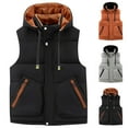 thumbnail image 1 of Zedker Winter Puffer Vest for Men with Hooded Lightweight Winter Coat for Men Padded Vest Warm Hooded Thick Vest Tops Jacket Orange XXXXXL, 1 of 9