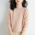 thumbnail image 1 of Zedker Women Fall Tops Long Sleeve Turtleneck Comfort Soft Sweater Fashion Loose Tunic Winter Clothes Sweaters for Women,Plus Pink XL, 1 of 5