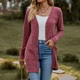 thumbnail image 1 of Zedker Women'S Pits Striped Casual Long Sleeve Cardigan Sweaters with Pockets, Comfy Soft Thermal Fall Clothes with Front Button ,Wine,XL, 1 of 5