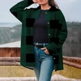 thumbnail image 1 of Zedker Women'S Plaid Printed Casual Lapel Collar Long Sleeve Jackets with Button, Comfy Loose Soft Fleece Thermal Coats with Pockets,Army Green,L, 1 of 7