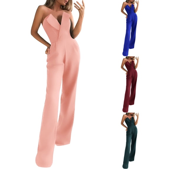 Zedker Women Workout Scrunch Flare Jumpsuits Lace Deep V Hanging Neck Halter Backless Butt Lift Gym Yoga Jumpsuits BlackS