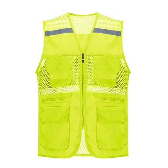 Zedker Women Zipper Sleeveless Vest Tops Breathable Fishing Travel Hiking Waistcoat Jacket Green Plus XL