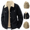 thumbnail image 1 of Zedker Women's Corduroy Jacket Sherpa Fleece Lined Warm Winter Coat Button Down Casual Jackets for Men with Pockets Brown XXL, 1 of 10