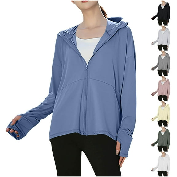 Zedker Women's Knit Full-Zip Hoodie Textured Cotton Zip-Up T-Shirt Hoodie for Women