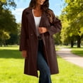 thumbnail image 1 of Zedker Women's Long Blazer Jackets Long Sleeve Lapel Pockets Loose Fit Work Outerwear,Plus Size BrownL, 1 of 8