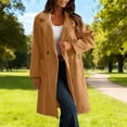 thumbnail image 1 of Zedker Women's Long Blazer Jackets Long Sleeve Lapel Pockets Loose Fit Work Outerwear,Plus Size KhakiS, 1 of 8