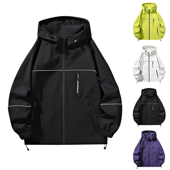 Zedker Women's Oversized Hooded Rain Jackets Loose Fit Waterproof Lightweight Rain Coats Outdoor Hiking Windbreaker Jackets
