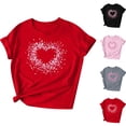 thumbnail image 1 of Zedker Women's Plus Size Tops, Women Cute Heart Graphic Tees Shirts Valentines Gifts Short Sleeve Crewneck Tee Tops Gray XXL, 1 of 6