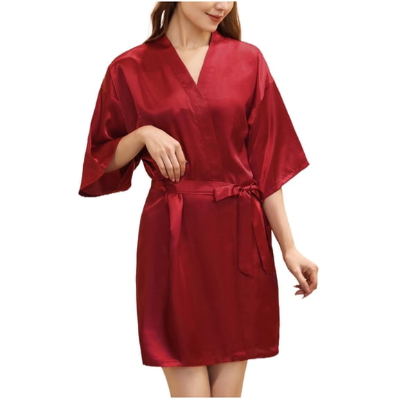 Zedker Women's Satin Robes with Gold Glitters Bride Bridesmaid Wedding Getting Bathrobe Sleepwear,Size S-XXL