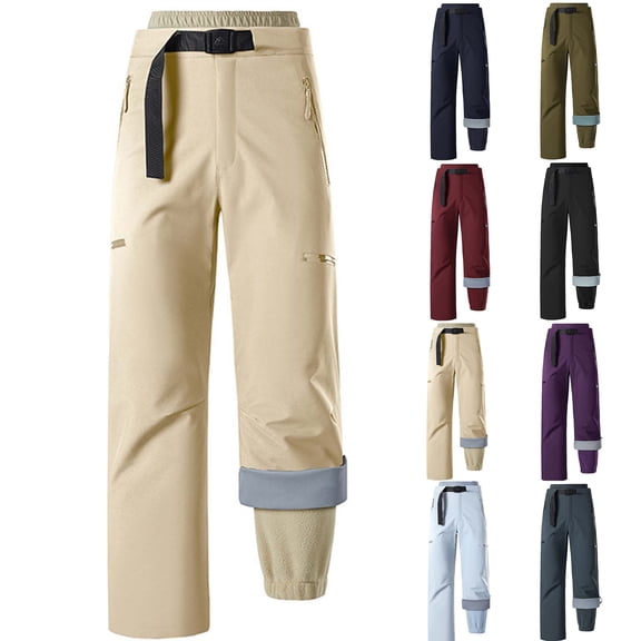 Zedker Women's Skiing Pants Warm Fleece Lined Softshell Winter Outdoor Trousers Waterproof Hiking Pants with multi Pockets