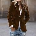 thumbnail image 1 of Zedker Women's Velvet Blazer Jackets Business Casual Button Up Fall Winter Work Office Coats,Plus Size CoffeeL, 1 of 4