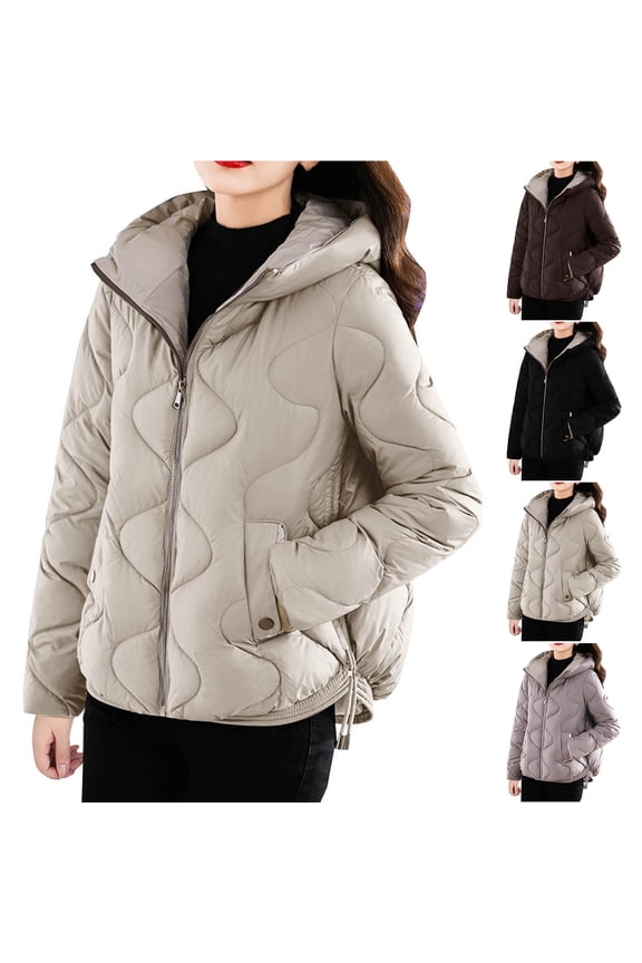 Women's Winter Coat Waterproof Winter Jacket Winter Clothing For Women With Breathable Lining with Hood Beige L