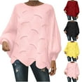 thumbnail image 1 of Zedker Womens Color Block Pullover Sweater Ribbed Long Sleeve Jumper Tops 2025 Fall Winter Casual Loose Womens Sweaters Yellow XXXXXL, 1 of 9