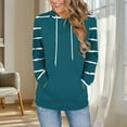 thumbnail image 1 of Zedker Womens Long Sleeve Hoodie Kangaroo Pocket Casual Drawstring Pullover Lightweight Tops Green Plus S, 1 of 6