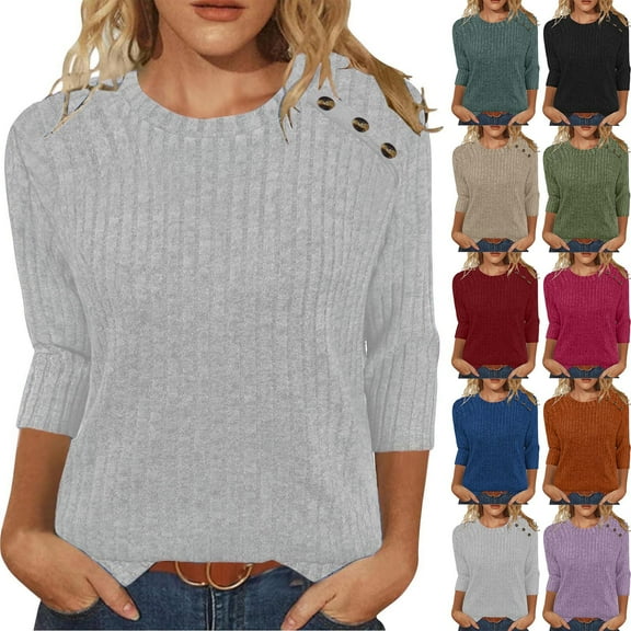 Zedker Womens Long Sleeve Tshirts Casual Tunic Work Tops Fall Plus Size Sweaters Date Night Outfits 2026 Dressy Blouses