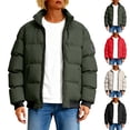 thumbnail image 1 of Zedker Womens Puffer Jacket Winter Warm Loose Plush Zip Hooded Jacket Coat Winter Clothing For Women Green L, 1 of 7