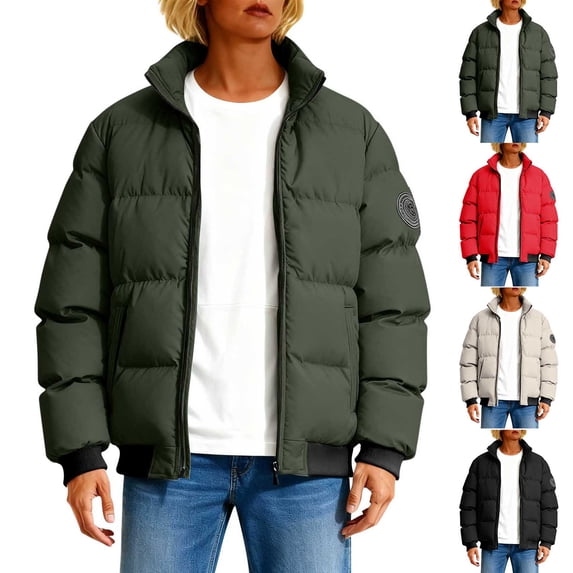 Zedker Womens Puffer Jacket Winter Warm Loose Plush Zip Hooded Jacket Coat Winter Clothing For Women White L