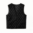 thumbnail image 1 of Zedker Womens Puffer Vest Lightweight Crew Collar Sleeveless Quilted Jackets Button Coat,Plus Size Black XXL, 1 of 2