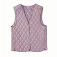 thumbnail image 1 of Zedker Womens Puffer Vest Lightweight Crew Collar Sleeveless Quilted Jackets Button Coat,Plus Size PinkXXXXXL, 1 of 2