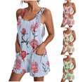thumbnail image 1 of Zedker Womens Rompers Summer Short Jumpsuits Casual Scoop Neck Sleeveless Romper with Pockets Green L, 1 of 7