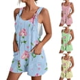thumbnail image 1 of Zedker Womens Rompers Summer Short Jumpsuits Casual Scoop Neck Sleeveless Romper with Pockets Pink XXL, 1 of 7