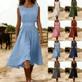 thumbnail image 1 of Zedker Womens Summer Sleeveless Cocktail Midi Dress 2026 Elegant Classy Crewneck A Line Flowy Party Tank Formal Dresses Orange XL, 1 of 9
