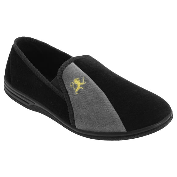 Zedzzz Mens Aaron Twin Gusset Velour Slippers