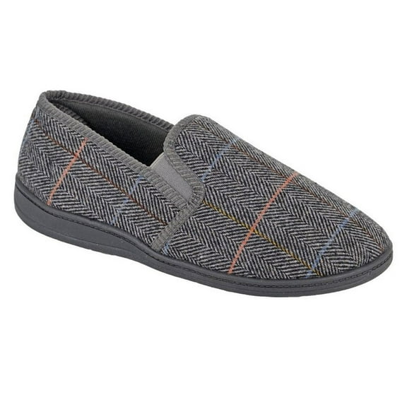 Zedzzz Mens Kenny Herringbone Twin Gusset Slippers