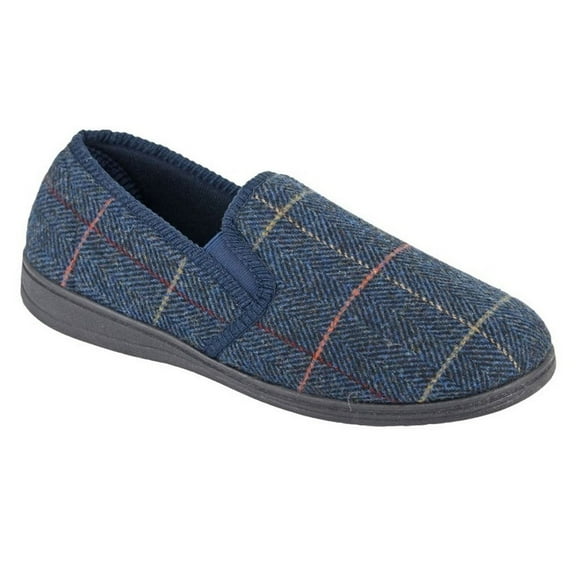 Zedzzz Mens Kenny Herringbone Twin Gusset Slippers
