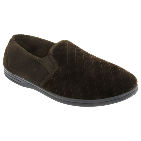 Zedzzz Mens Kevin Velour Twin Gusset Slippers