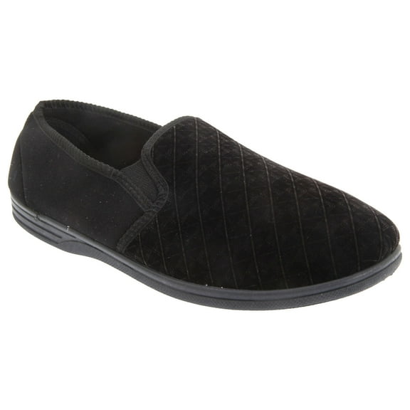 Zedzzz Mens Kevin Velour Twin Gusset Slippers